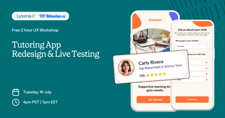 FREE Live UX Workshop with Joe Formica from Bitesize UX! 🌟