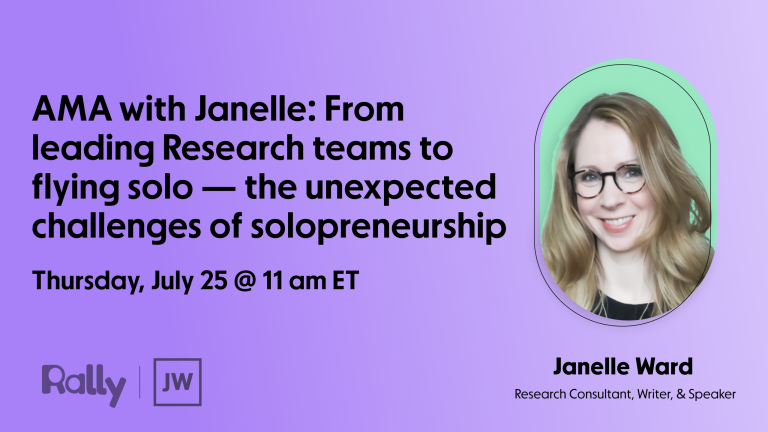 AMA with Janelle: From leading Research teams to flying solo — the unexpected challenges of solopreneurship