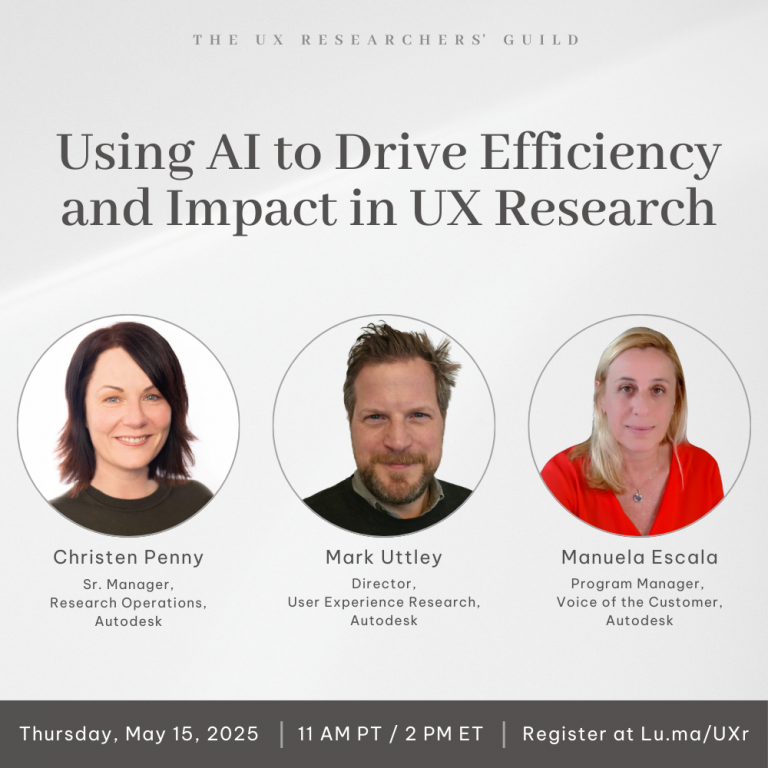 Using AI to Drive Efficiency and Impact in UX Research